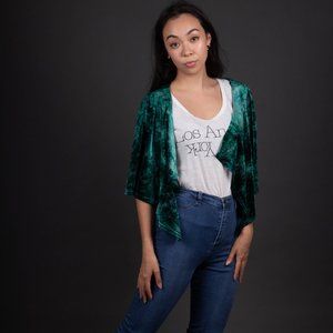 Velvet crop jacket